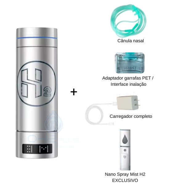 Garrafa OH2Plus Hydrogen Titan 9000ppb (PEM/SPE) - Imagem 2